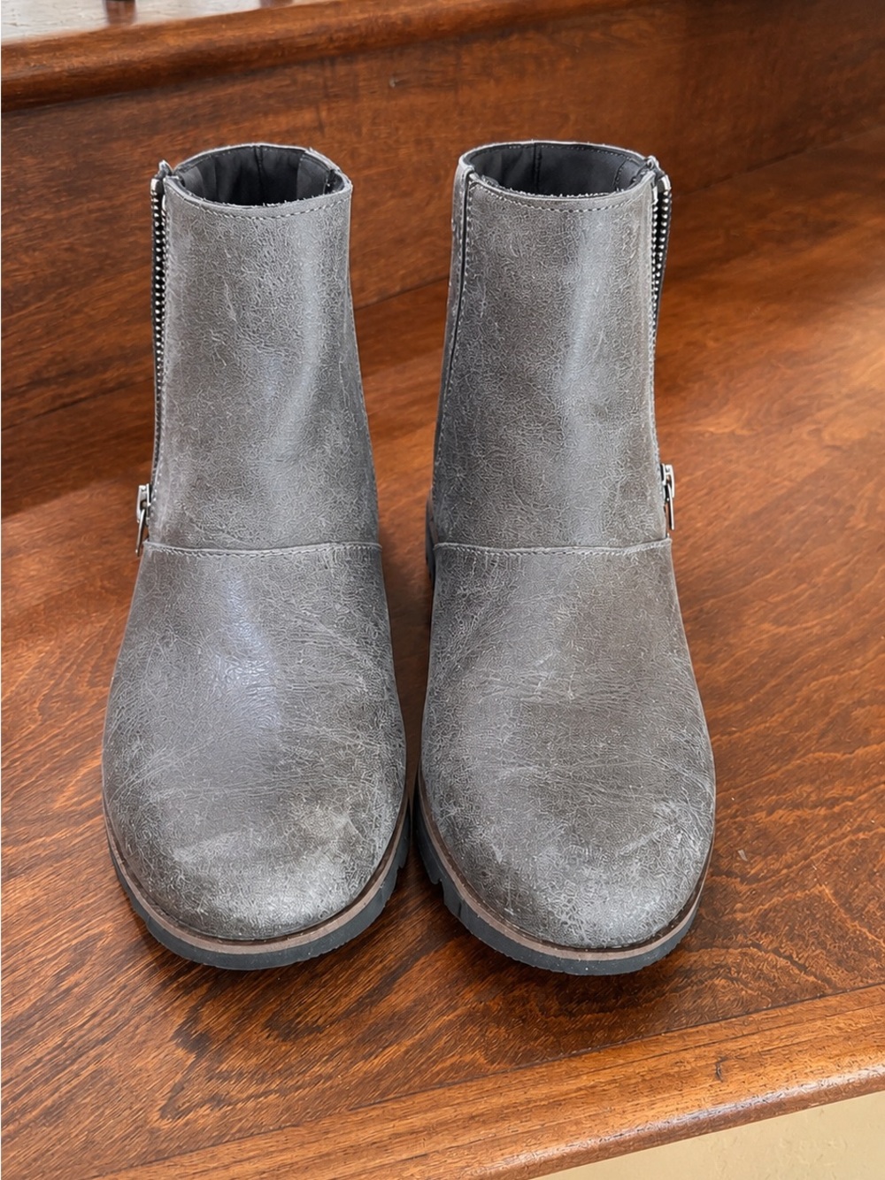 Sorel Women's Gray Harlow Side-Zip Ankle Booties